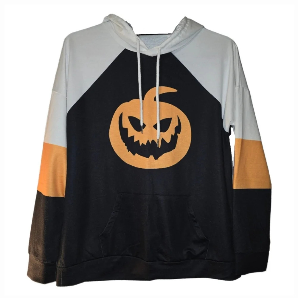 Ladies Colorblock Halloween Hoodie - Small